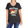 rescued by pug1 Ladies Curvy T-Shirt