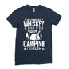 love whiskey and camping! Ladies Fitted T-Shirt