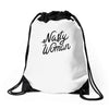 nasty woman Drawstring Bags