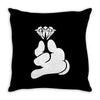 cartoon hands holding diamond Throw Pillow