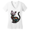 loco coco skul cat Women's V-Neck T-Shirt