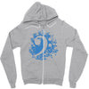 bass clef in blue Zipper Hoodie