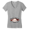 January Peeking Out Asian Baby Boy Women's V-Neck T-Shirt