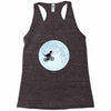 Biker Dinosaur - Dinosaur Riding A Bike To The Moon Racerback Tank