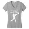 alternatives to war play cricket batting anti war stencil tour Women's V-Neck T-Shirt