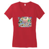 rude funny cotton dick of the world, ideal gift, birthday present Women's V-Neck T-Shirt