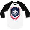 land of the free shield 3/4 Sleeve Shirt