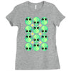 sad alien and daisy nineties grunge pattern Ladies Fitted T-Shirt