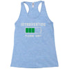 low battery introvert pun humor Racerback Tank
