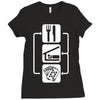 v2 eat sleep poker Ladies Fitted T-Shirt