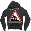 warning descent Zipper Hoodie