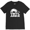 vinyl junkie white logo V-Neck Tee