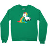 where rainbows come from (green) Crewneck Sweatshirt