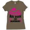 Queens Are Born in January Ladies Fitted T-Shirt