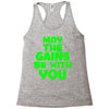 gym gains fitness slogan Racerback Tank
