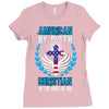 American by Birth Christian By the Grace of God Ladies Fitted T-Shirt