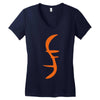helix of heroes funny retro sci fi superhero symbol cool logo Women's V-Neck T-Shirt