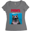 Jaws Parody Paws Women's Triblend Scoop T-shirt