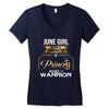 june  girl is a perfect combination of princess and warrior Women's V-Neck T-Shirt
