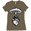 heart and nuclear explosion Ladies Fitted T-Shirt