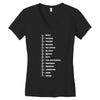 beard length chart funny professor grandpa mustache humor Women's V-Neck T-Shirt