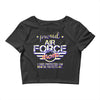 military, women's proud air force mom of her military son u Crop Top