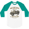 american army jeep 3/4 Sleeve Shirt