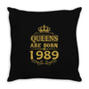 queens are born in 1989 Throw Pillow