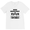 never underestimate an old man who was born in november V-Neck Tee