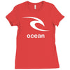 surfing ocean Ladies Fitted T-Shirt