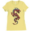 chinese dragon Ladies Fitted T-Shirt