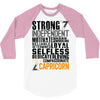 Strong Independent Motivated Capricorn 3/4 Sleeve Shirt