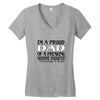 i'm a proud dad of a freaking awesome daughter Women's V-Neck T-Shirt