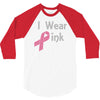 junior's breast cancer awareness i wear pink 3/4 Sleeve Shirt