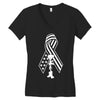 fallen soldier ribbon never forget military Women's V-Neck T-Shirt