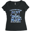 i have two tıtles aunt and dogmom an i rock them both flowers Women's Triblend Scoop T-shirt