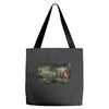 dinosaur attack Tote Bags