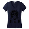 monkey hipster Women's V-Neck T-Shirt