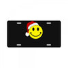 smiley face wears santa hat merry christmas License Plate