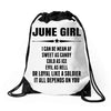 Super June Girl Drawstring Bags