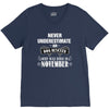 never underestimate an old man who was born in november V-Neck Tee