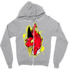 warning Zipper Hoodie