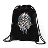 mummy invasion Drawstring Bags
