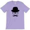 hat wayfarer glasses funny moustache hipster funny geek light tee shir T-Shirt