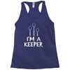 i am a keeper Racerback Tank