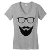 beard and glasses Women's V-Neck T-Shirt