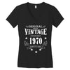 original parts vintage established 1970 perfectly aged Women's V-Neck T-Shirt