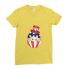 4th of July Peeking Baby Inside Egg Ladies Fitted T-Shirt