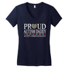 proud autism daddy Women's V-Neck T-Shirt