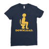 downloading poop Ladies Fitted T-Shirt